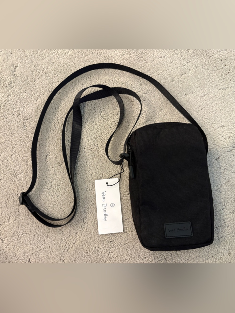 NWT Vera Bradley Ultralight Easy RFID Crossbody - Black Canvas Purse Phone Bag